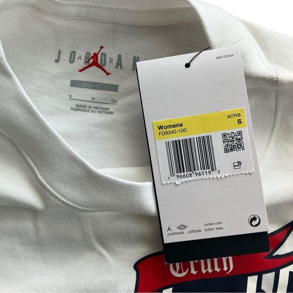 Nike T-Shirt WMNS S White Air Jordan Howard University Heavy Weight HBCU Jumpman - Picture 4 of 9